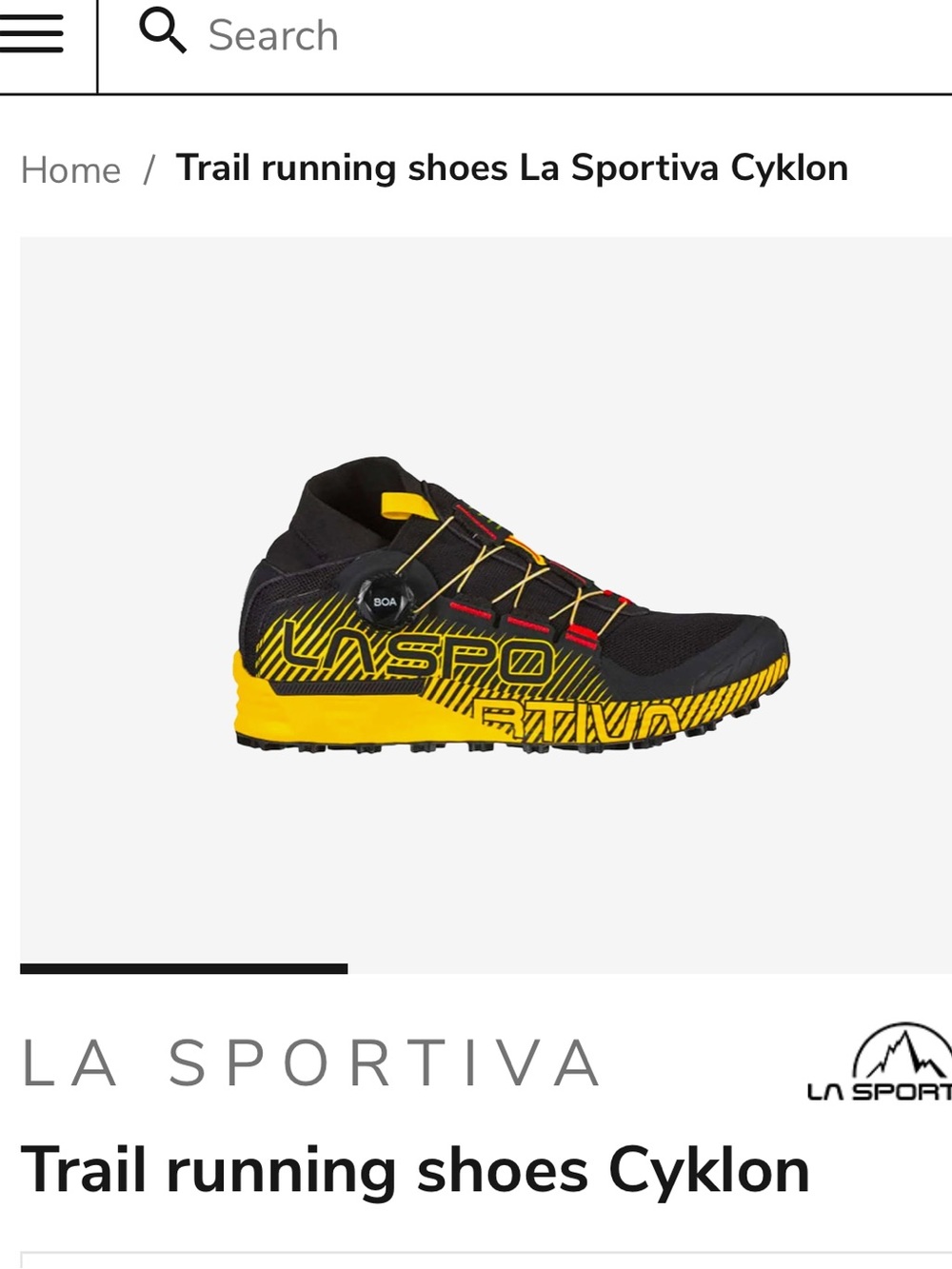 La Sportiva Trail Men's Black and Yellow Athletic Trail Shoes